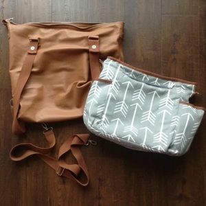 Handmade 2 in 1 Diaper Backpack Weekender Bag